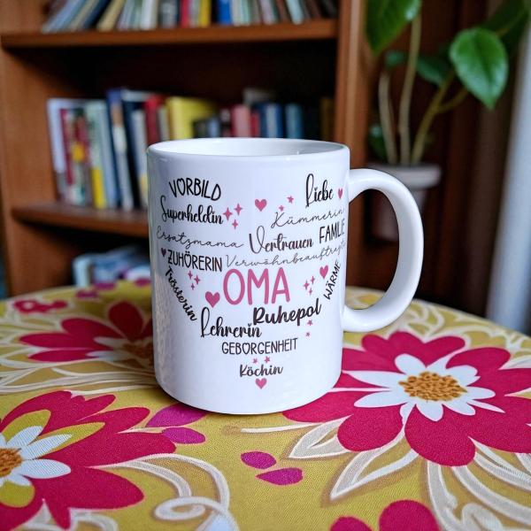 Keramiktasse Oma Muttertag Namenstasse personalisiert Kaffeetasse Teetasse - Artikel-Nr. 1100006